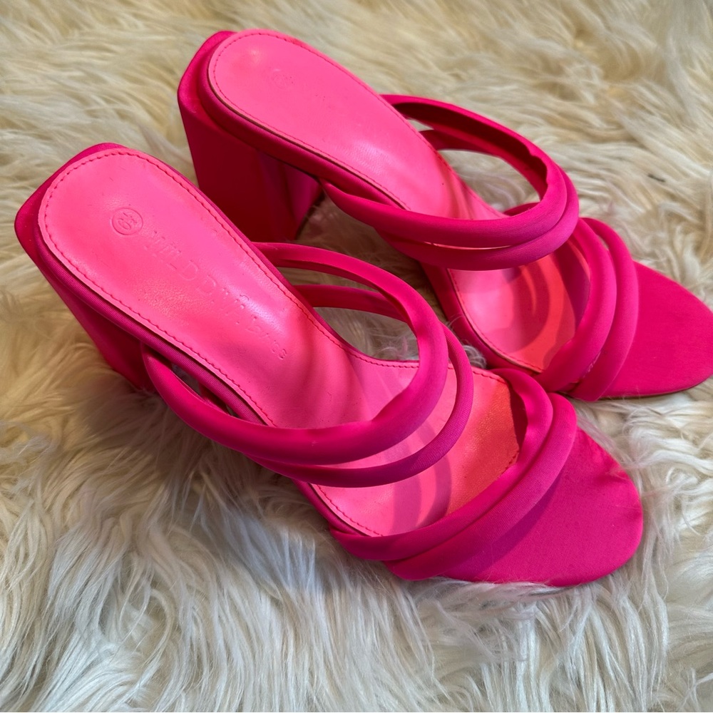 Wild Diva Strappy Pink Heels